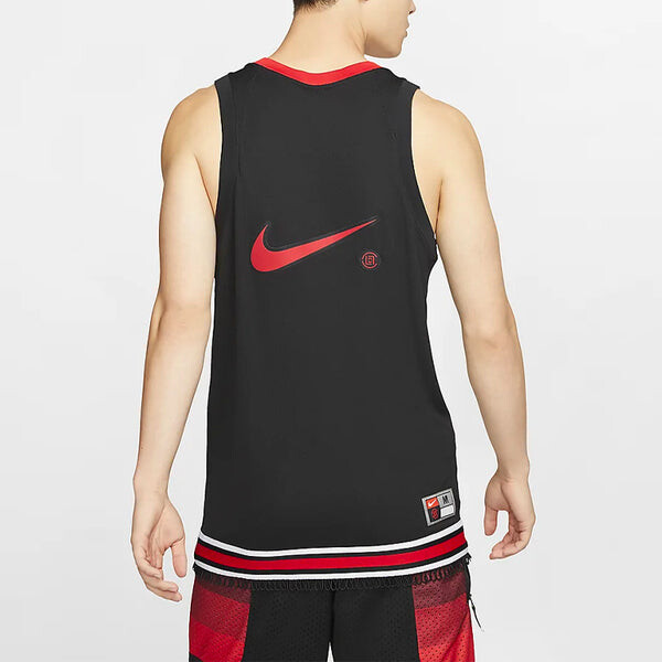 Спортивная футболка x clot crossover chinese style printing basketball vest black Nike, черный — фото 4