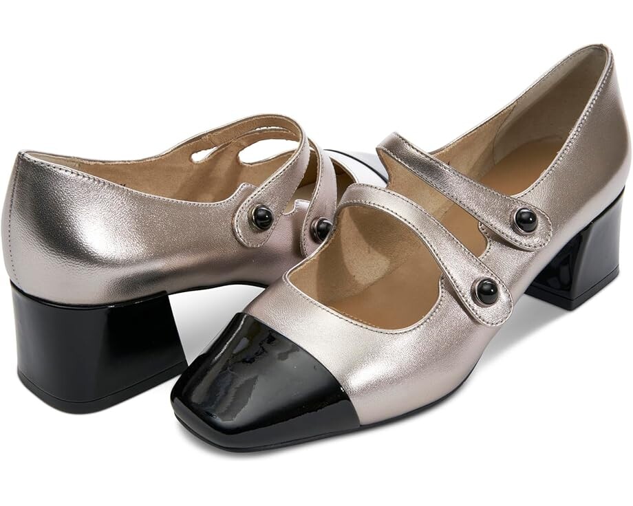 

Туфли на плоской подошве Vaneli Darin, цвет Pewter Mercury/Black Patent