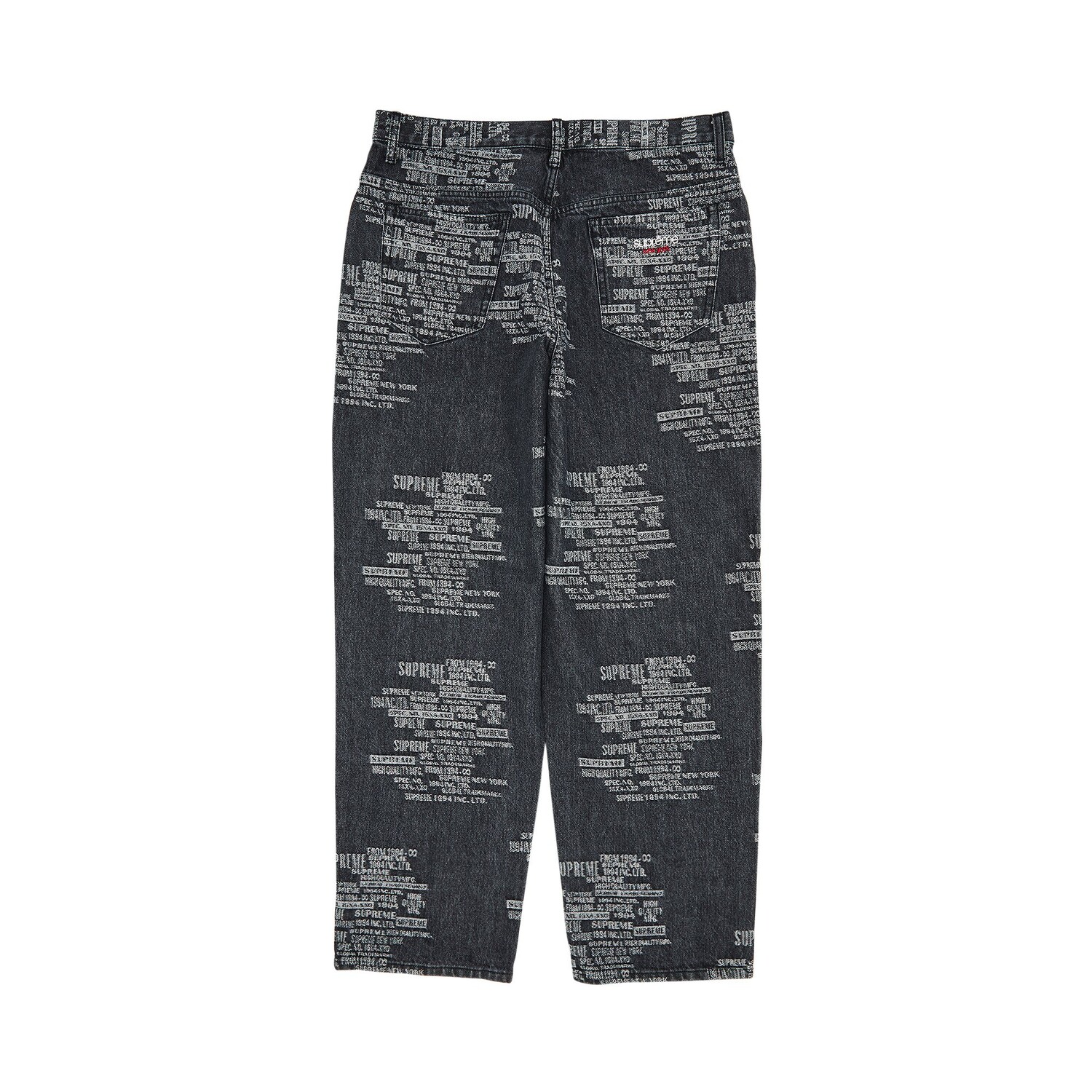 Жаккардовые мешковатые джинсы Supreme торговой марки Washed Black — фото 2