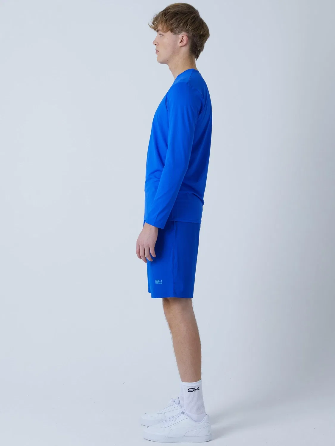 Спортивная футболка Sportkind Performance Shirt с круглым вырезом и длинными рукавами, цвет кобальтово-синий — фото 4
