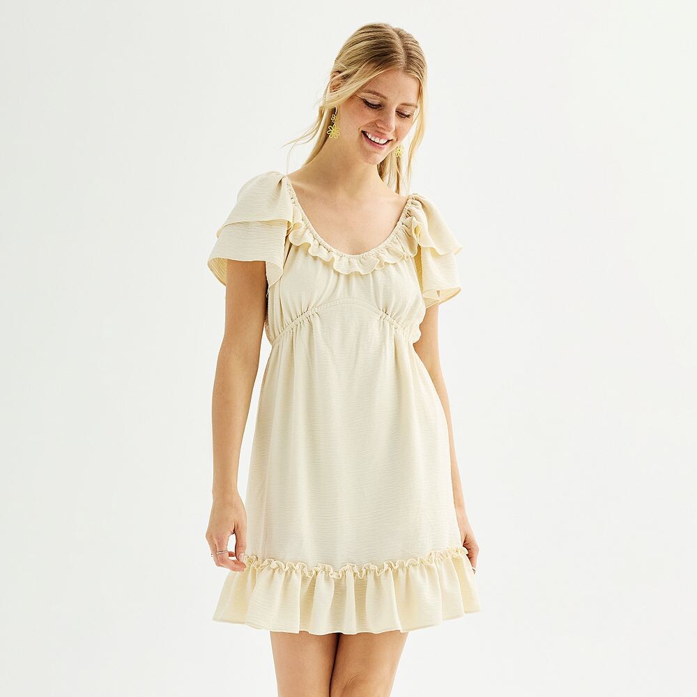 

Платье приталенного кроя с рюшами для юниоров Liberty Love, цвет Cream