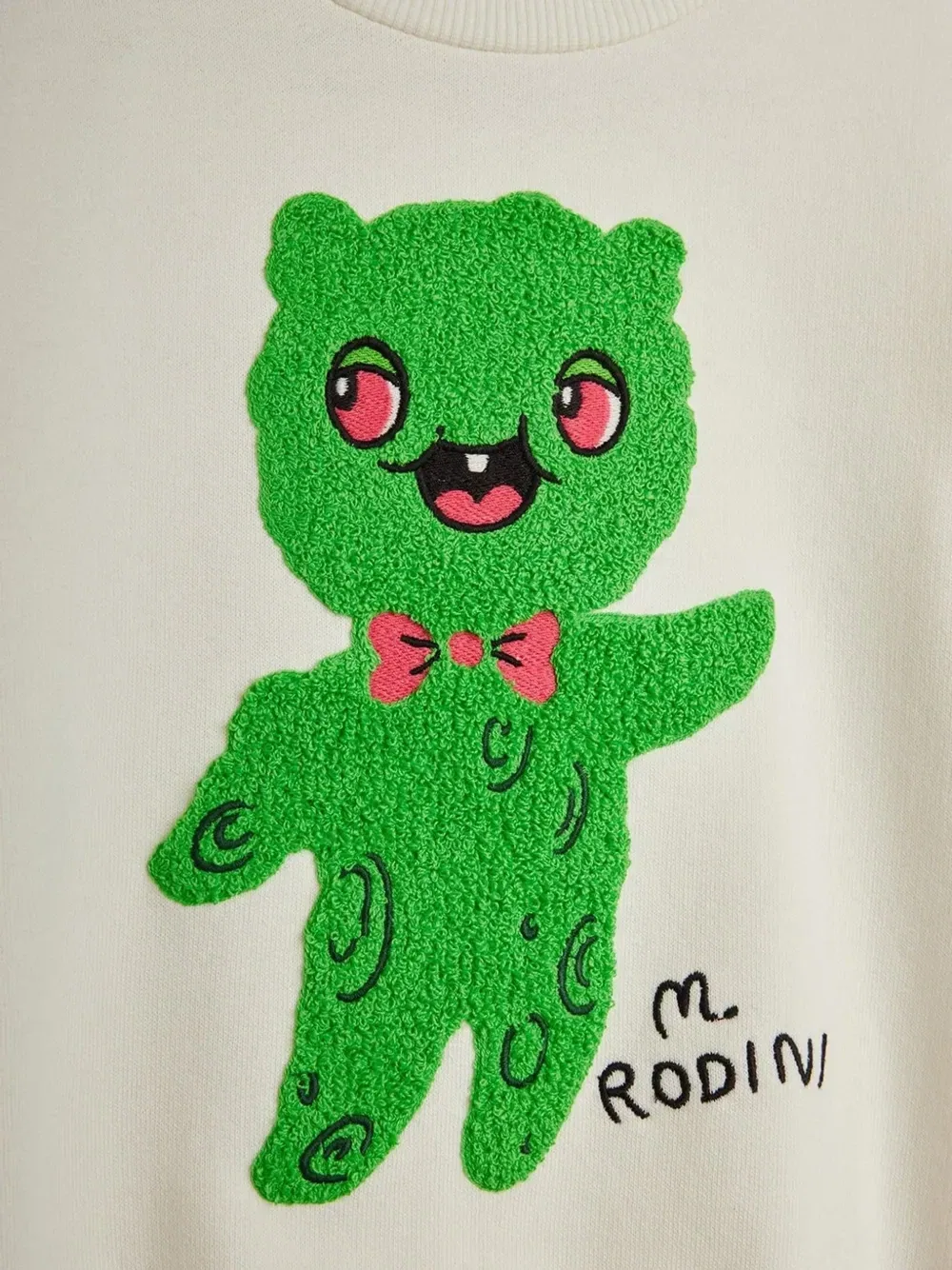 Свитер с аппликацией в виде инопланетянина Mini Rodini, бежевый — фото 3