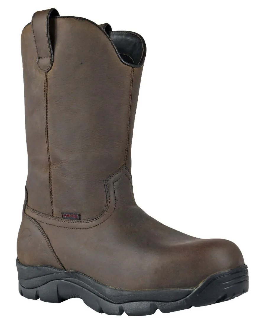 Мужские водонепроницаемые рабочие ботинки HOSS Wildfire Wellington с композитным носком Hoss Boot Company, коричневый