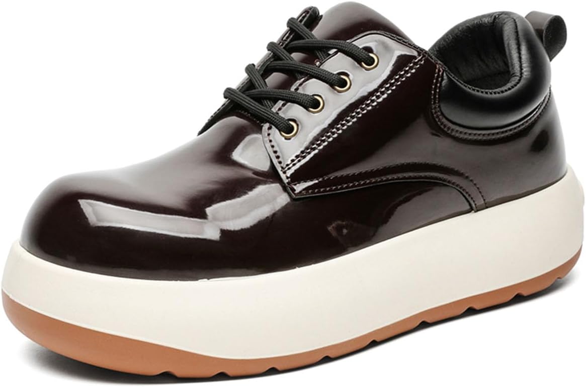 

Мужские платформенные кроссовки Легкие Комфортные Шнуровка Скейт обувь Пухлые Модные повседневные туфли Zhoupulp, 202 Brown