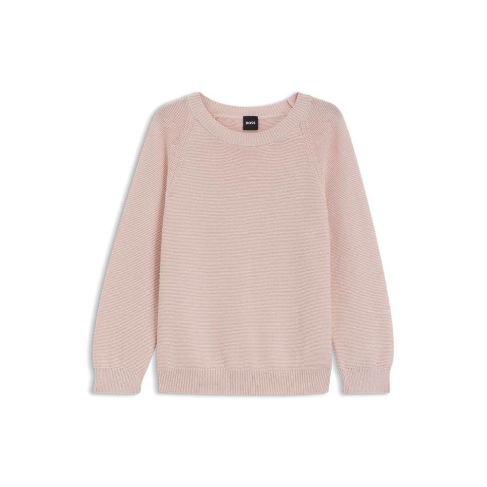 

Вязаный свитер из чистого хлопка Boss, светло-фиолетовый