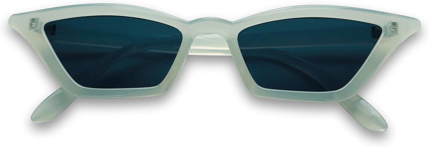 

Солнцезащитные очки ShadyVEU «Кошачий глаз» в стиле ретро с защитой от УФ-излучения, миниатюрные, винтажные, узкие, широкие, остроконечные, в стиле модерн-шик, Frost Frame / Black Lens