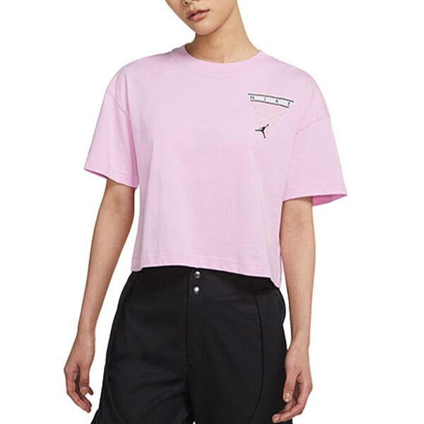Футболка (WMNS) Air Jordan Essential Casual Sports Round Neck Short Sleeve Pink T-Shirt, розовый — фото 3