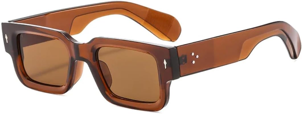 

Ретро-модные панк-солнцезащитные очки прямоугольной формы для женщин и мужчин, классические винтажные, с защитой от УФ-излучения UV400, для использования на открытом воздухе VFDHN, Brown