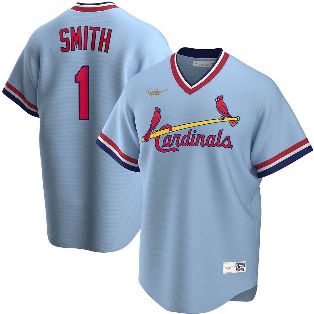 

Мужская голубая майка игрока Nike Ozzie Smith St. Louis Cardinals Road Cooperstown Collection, цвет Crd Light