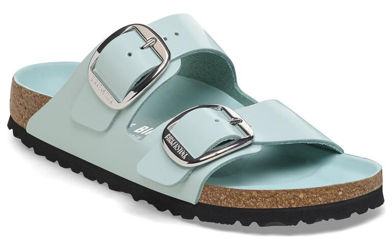 Тапочки (WMNS) Birkenstock Arizona Big Buckle Nubuk Leather Narrow Fit 'Teal' 1026495 — фото 2