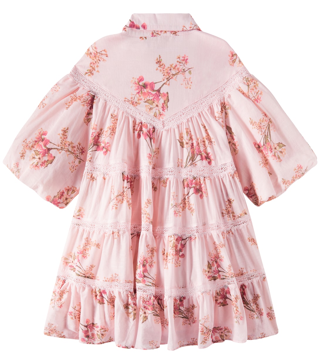 Многоярусное платье-рубашка из хлопка с цветочным принтом Petite Amalie  , Blush Orchid Print — фото 3