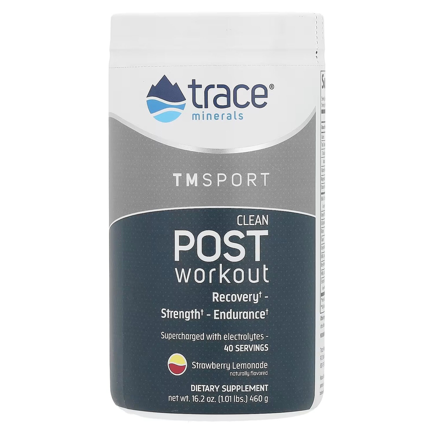 

TM Sport, Чистый продукт после тренировки, клубничный лимонад, 1,01 фунта (460 г) Trace Minerals