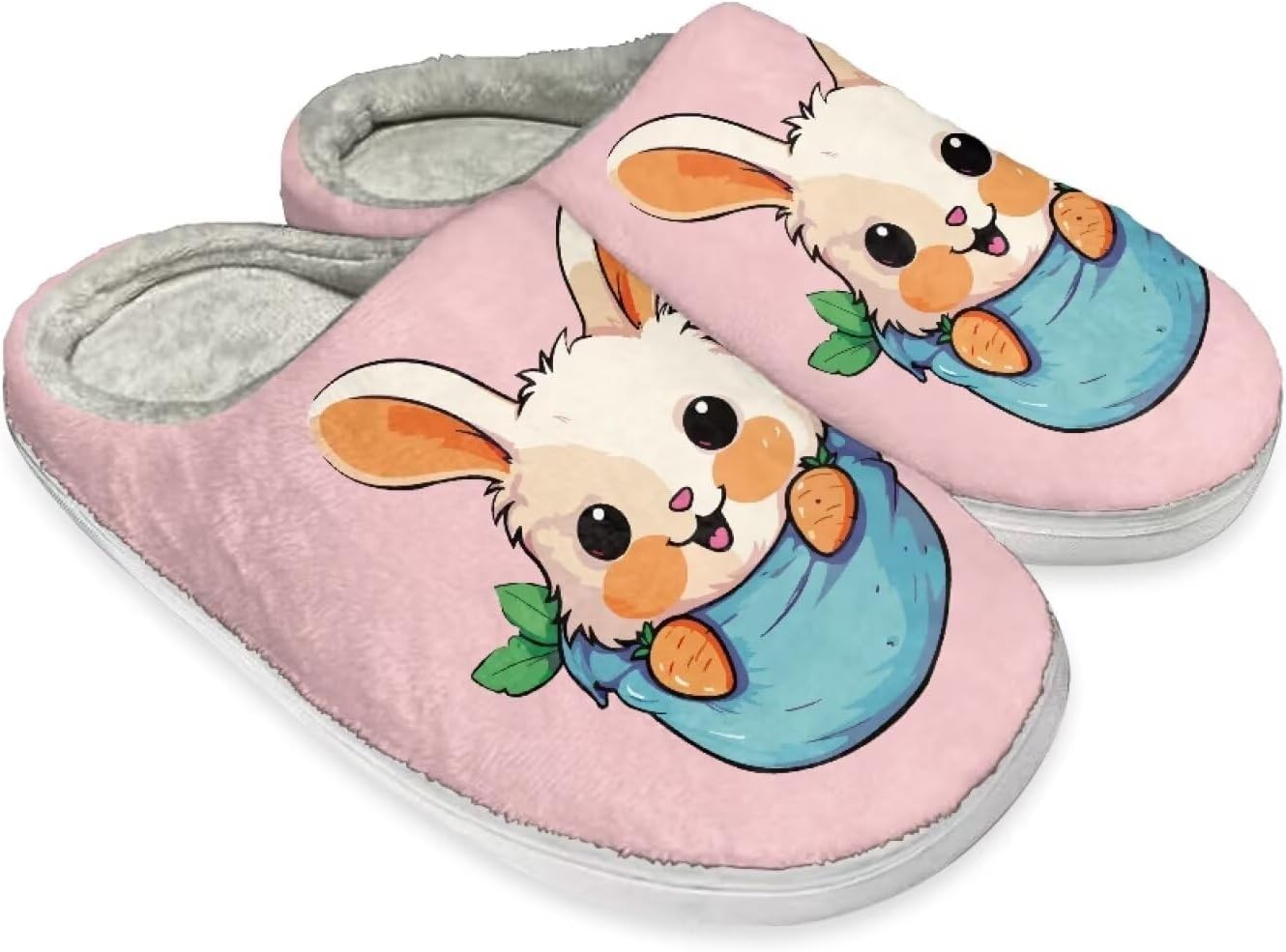 

Тапочки STUOARTE для женщин и мужчин, мягкие теплые домашние тапочки, для дома и улицы, плюшевые, с противоскользящей подошвой, на удобной подошве, белый/розовый