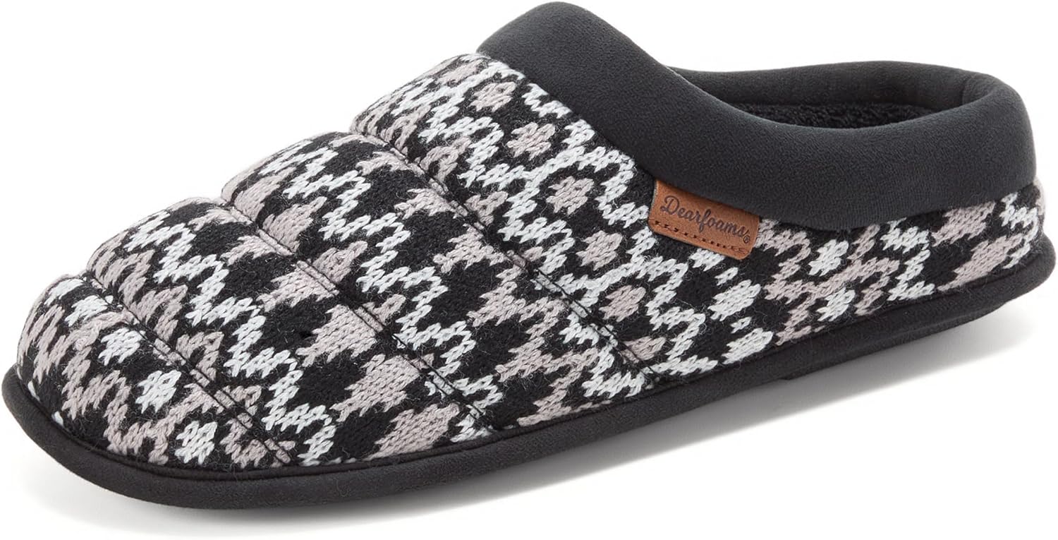 

Мужские домашние тапочки Dearfoams Asher с дышащей мемори-пеной, черный