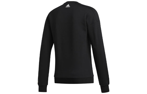 Толстовка logo printing sports pullover black Adidas, черный — фото 2