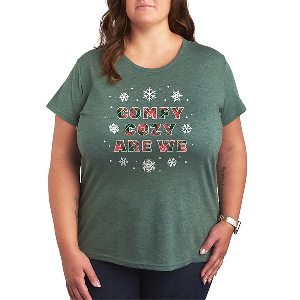 

Футболка с новогодним принтом Are We Christmas, комфортная и уютная, plus size Licensed Character, Heather Juniper