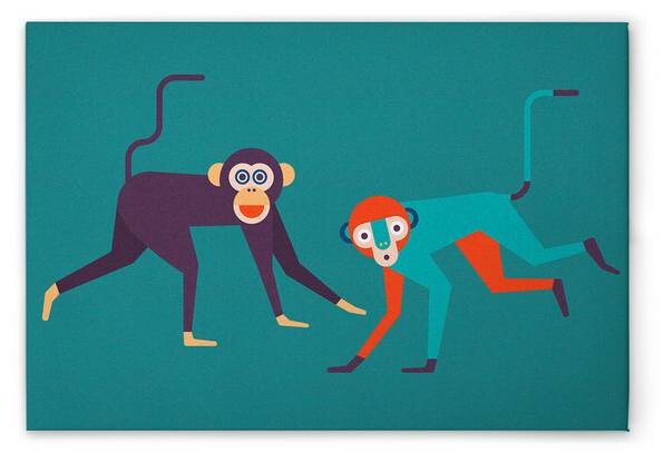 

Картина на холсте A.S. Création Monkey Business 1 цвет blauviolettorange