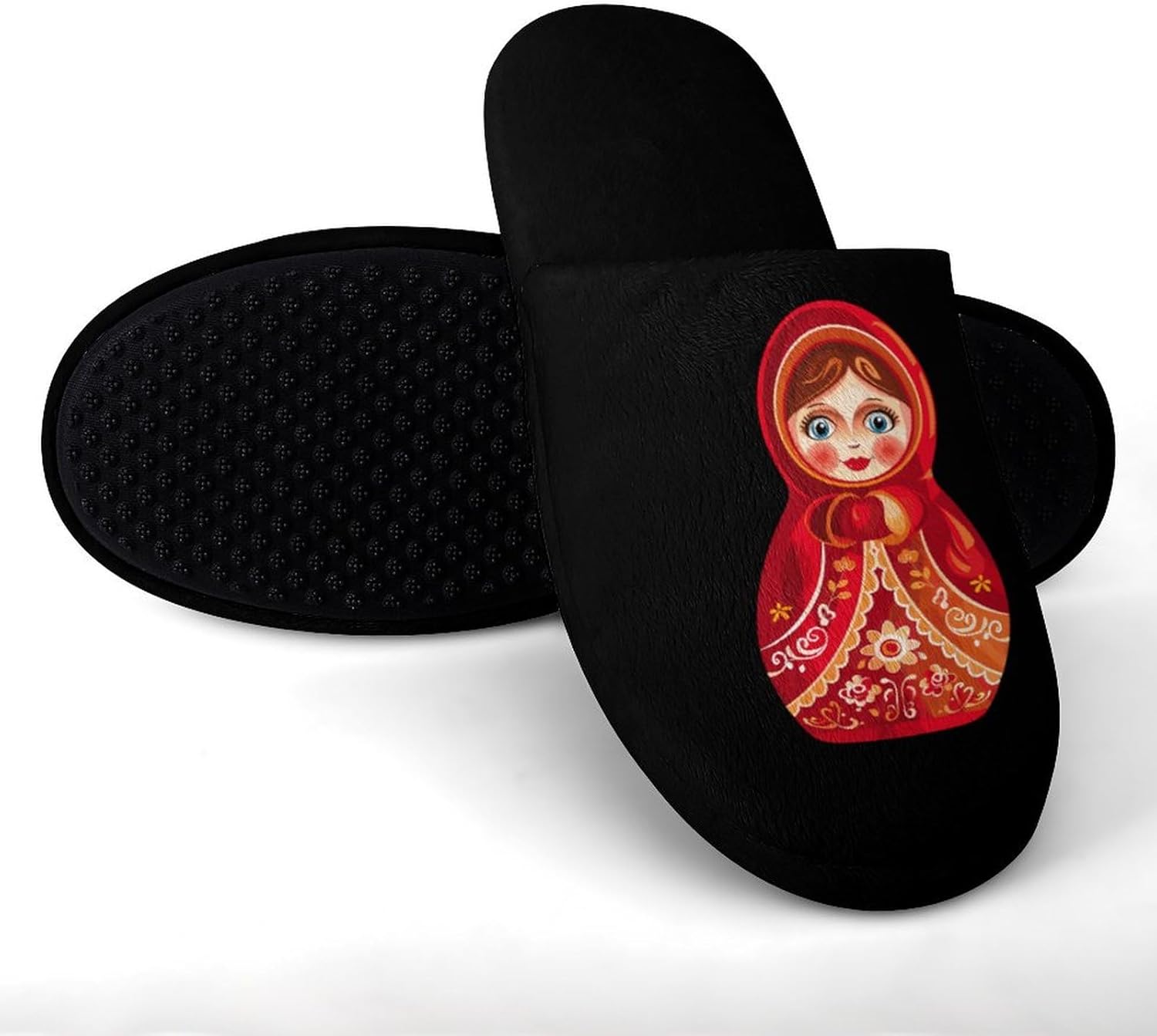 Мужские хлопковые тапочки Russian Doll, домашние тапочки на мягкой подошве с резиновой подошвой, теплые домашние шлепанцы Generic, Style — фото 2