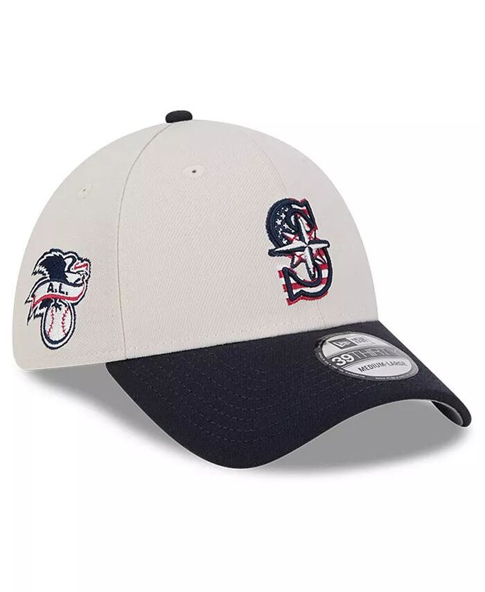 

Мужская черная кепка Seattle Mariners 2024 Fourth of July 39THIRTY Flex New Era