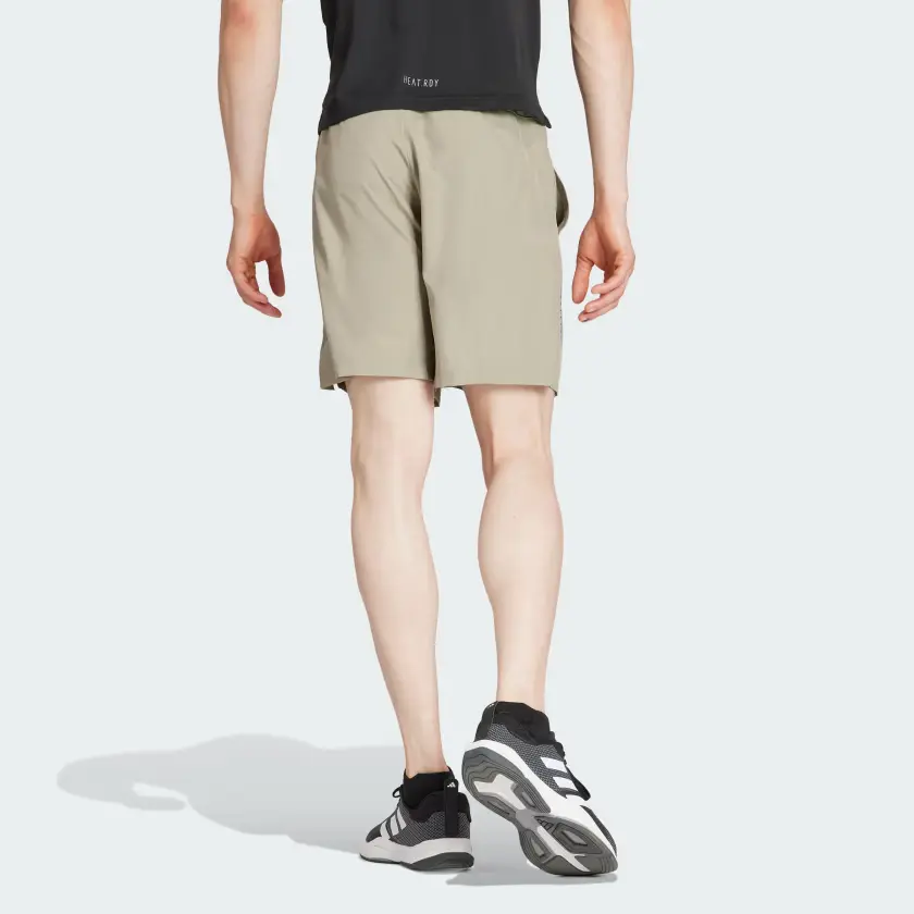 Футболка Adidas Gym+ Training Woven Shorts Спортивные шорты Мужские Зеленый Серый — фото 3