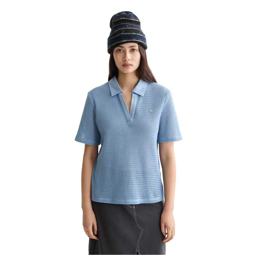 

Поло с коротким рукавом Scotch & Soda Crochet, синий