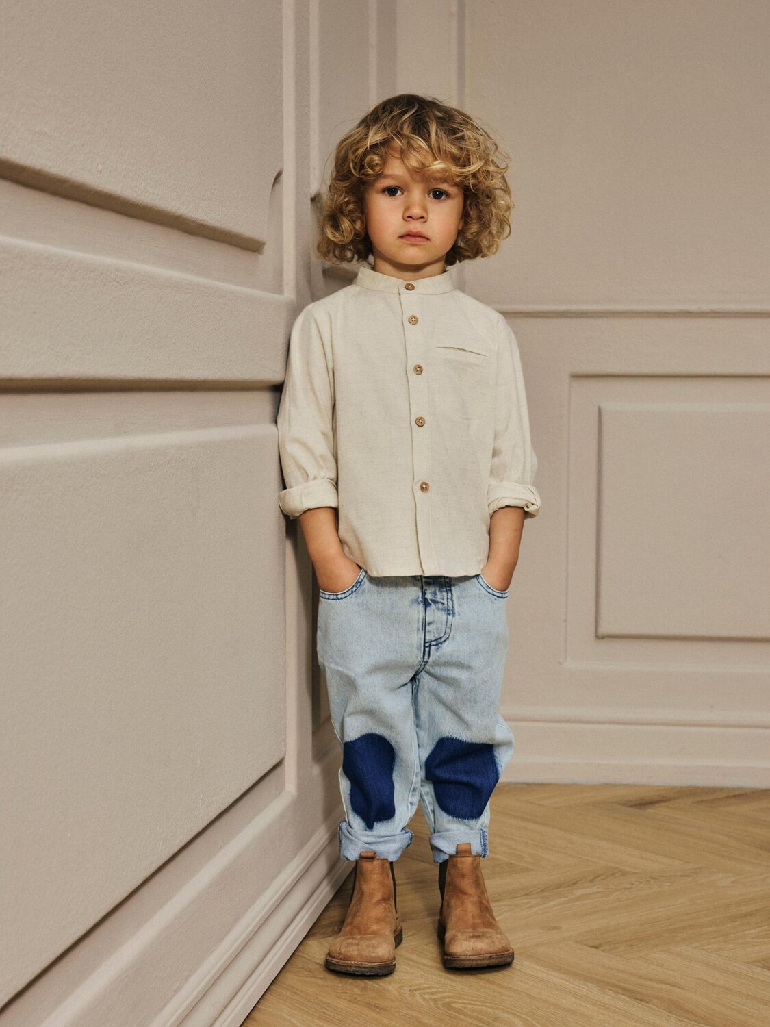 Lil'Atelier Рубашка на пуговицах Comfort fit из шерсти, белая — фото 3