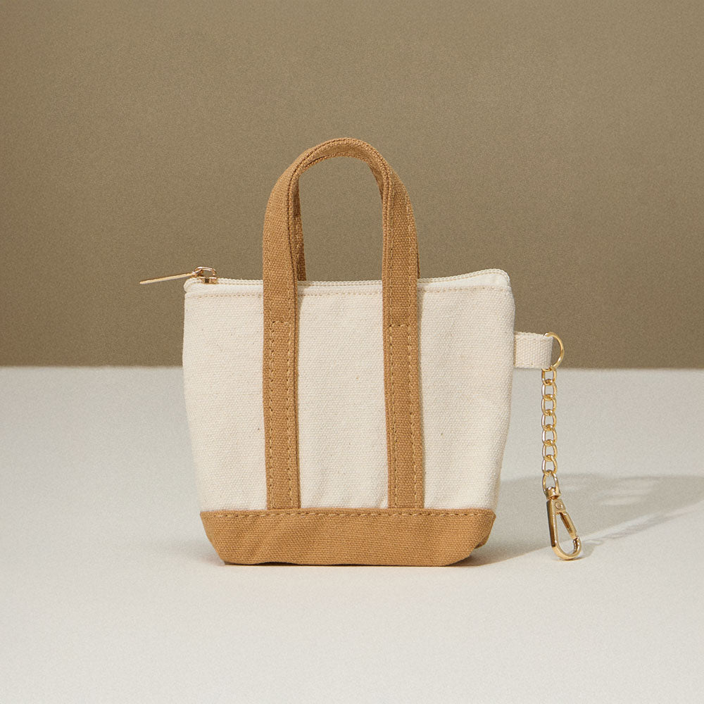 

Мини-сумка-мешочек из холста Брелок для сумки FASHNZFAB, Taupe