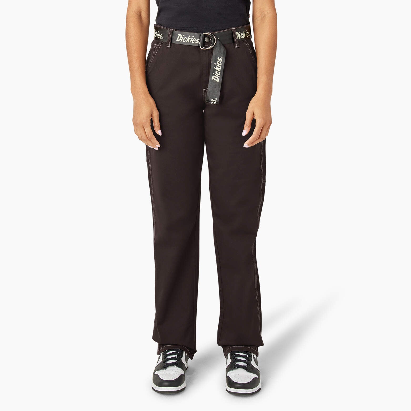 

Женские плотницкие брюки с высокой талией Dickies, темно-коричневый