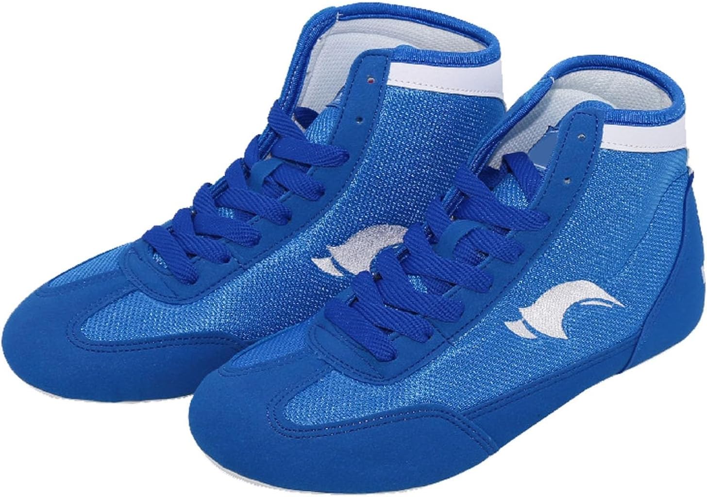 

Kids Wrestling Shoes Boys Girls Boxing Shoes High Top Wrestling Training Shoes Boots Competition Fitness Sneakers Generic, Blue