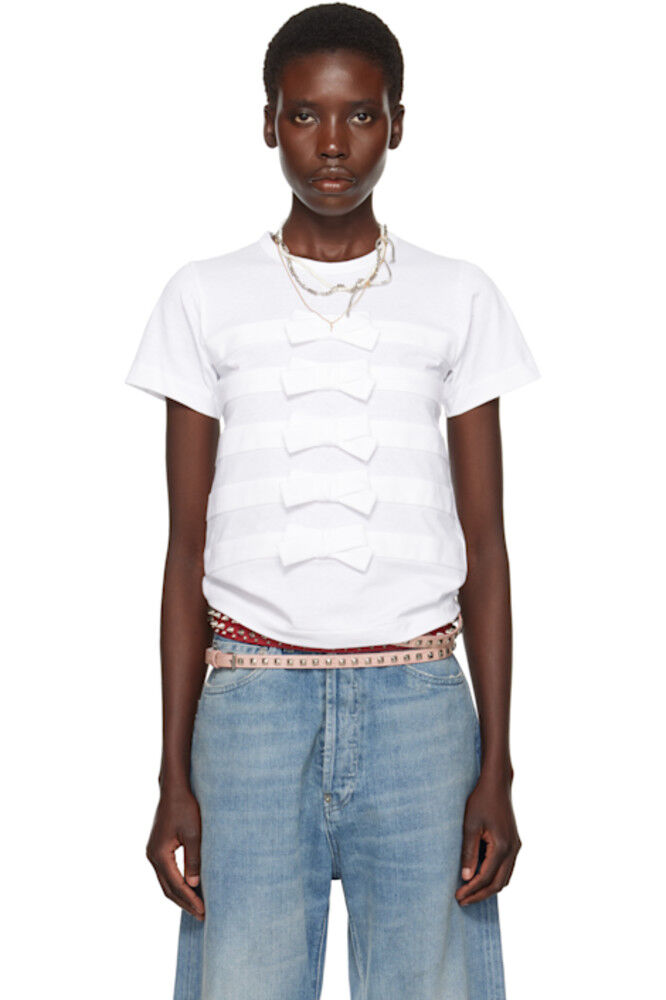 

Белая футболка из хлопкового джерси Comme des Garçons Girl
