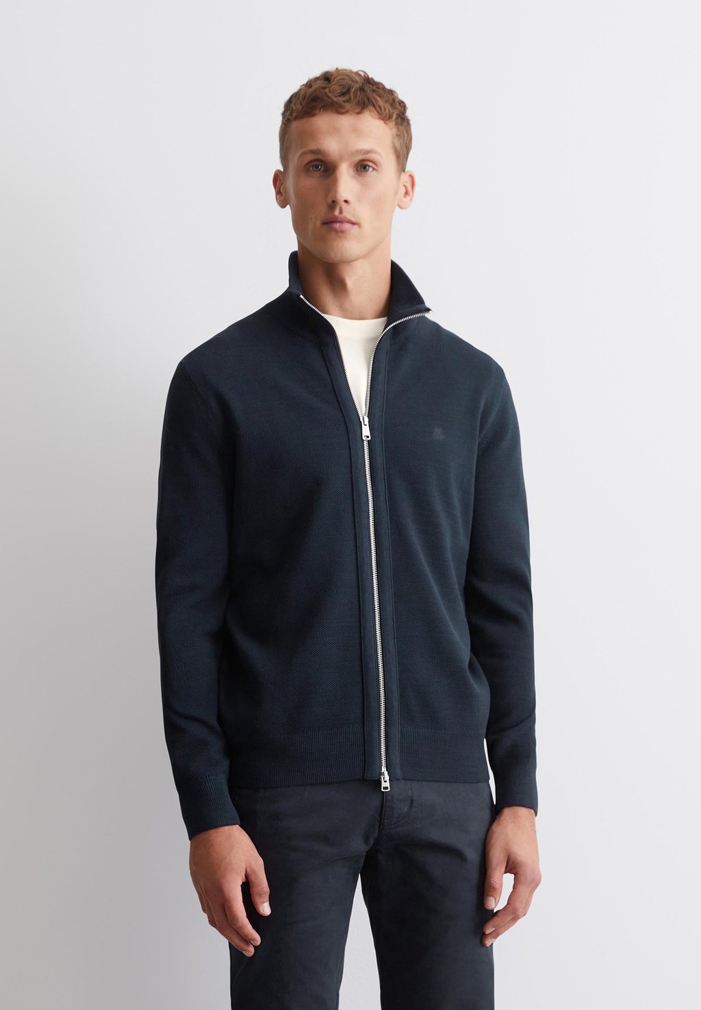 

Кардиган ZIPPED TRAINER WITH STAND-UP COLLAR Marc O'Polo, темно-синий