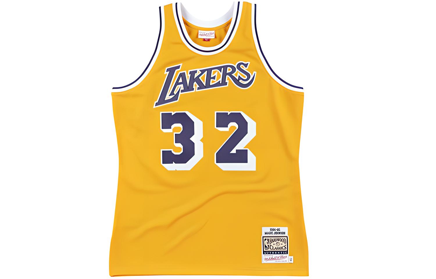 

Джерси домашнее Mitchell & Ness 'NBA La Lakers 84 Magic Johnson' аутентичное Mitchell Ness, светло-золотой
