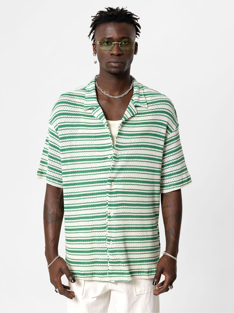 

Рубашка на пуговицах Comfort fit VAMOS CLO, цвет Green/White