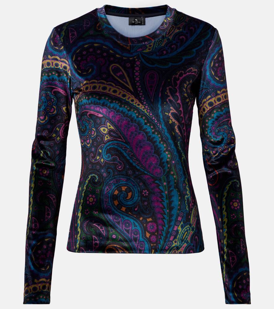 

Топ-джерси с узором пейсли Etro, Stampa F.do Blu