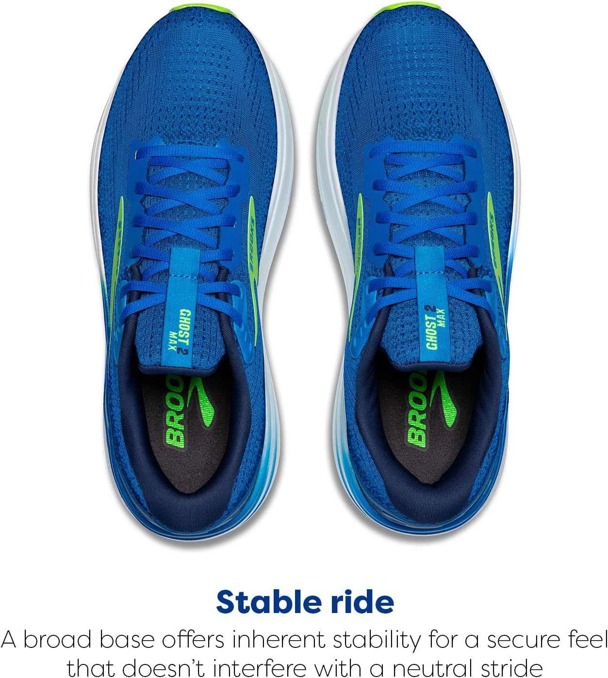 Мужские кроссовки Brooks Ghost Max 2 для бега и ходьбы, синий/зеленый — фото 4