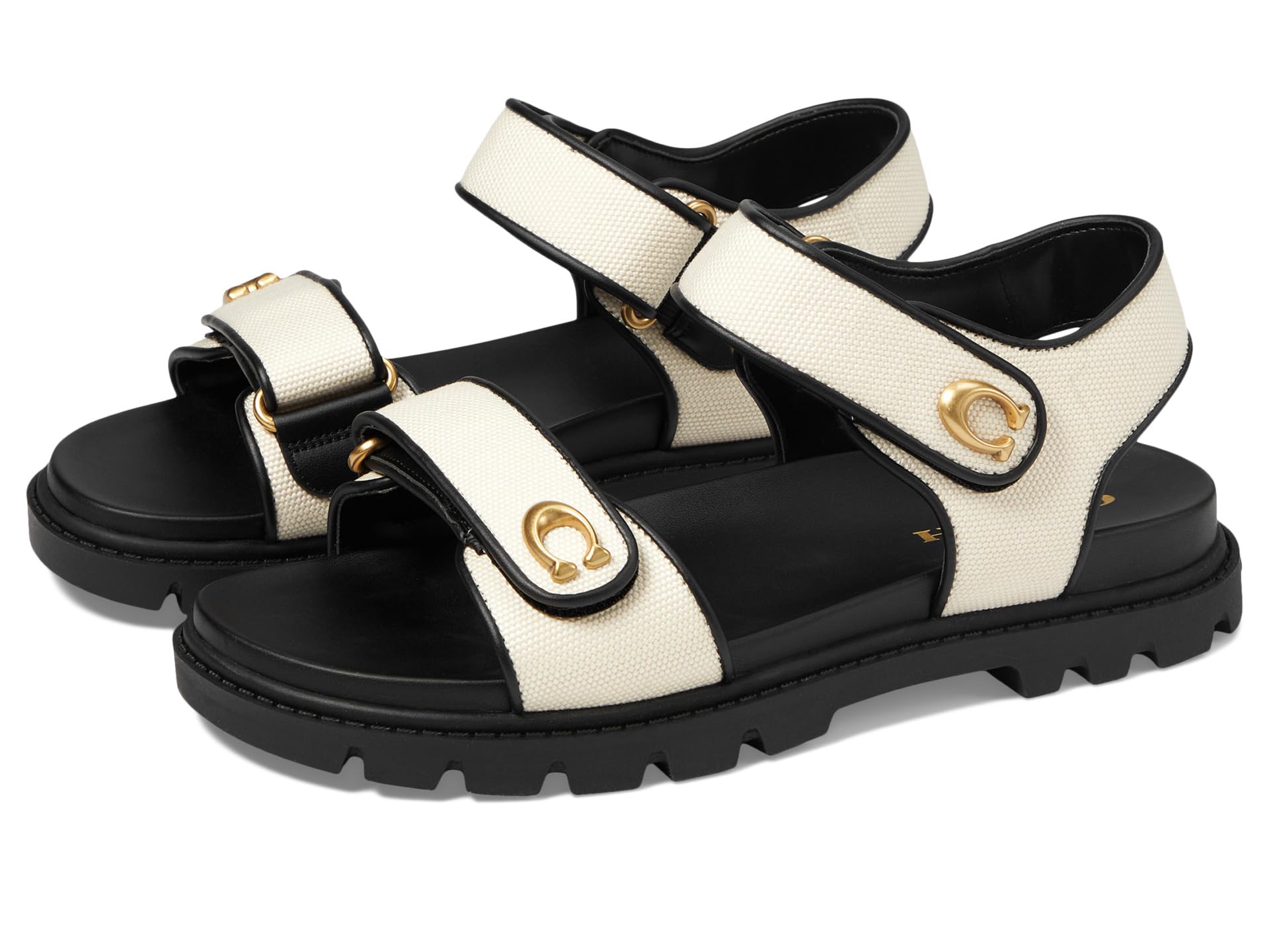 Сандалии COACH Brynn Canvas Sandal, цвет Chalk/Black