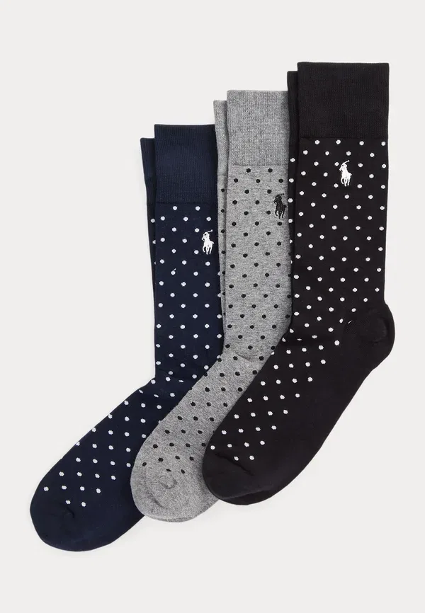Носки Polo Ralph Lauren Polka dot trouser sock 3 pack, черный/серый/темно-синий