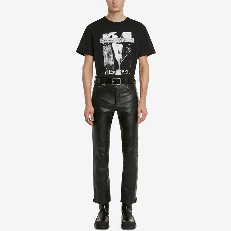 Графическая футболка с принтом Crewneck Alexander McQueen, черный — фото 4