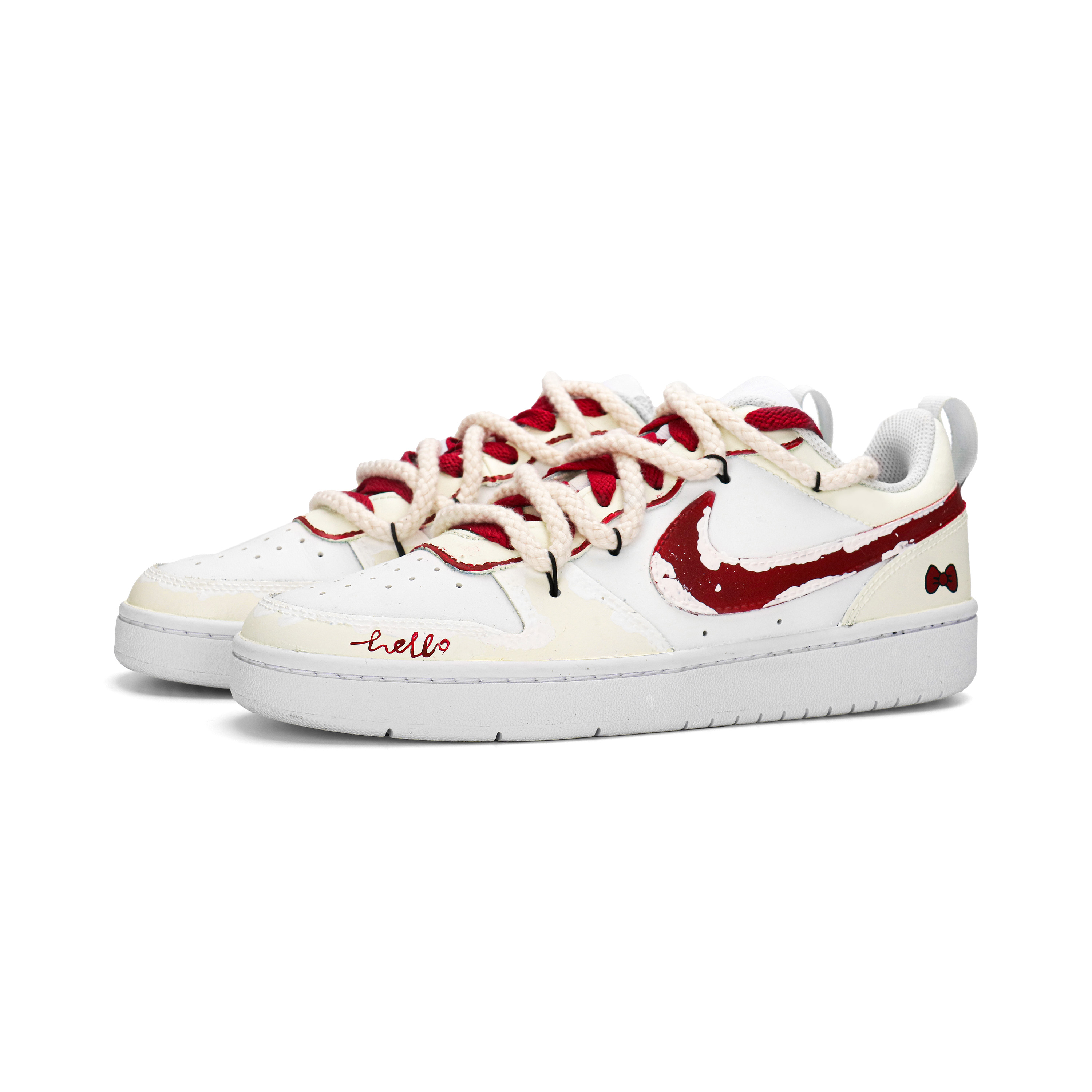 Кроссовки для скейтбординга Court Borough детские унисекс Nike, Ecru — фото 4