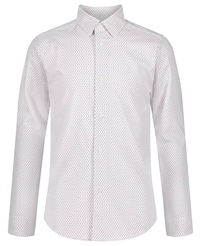 

Мальчиковая футболка 8-20 Stretch Ditsy Dot Print Calvin Klein, белый