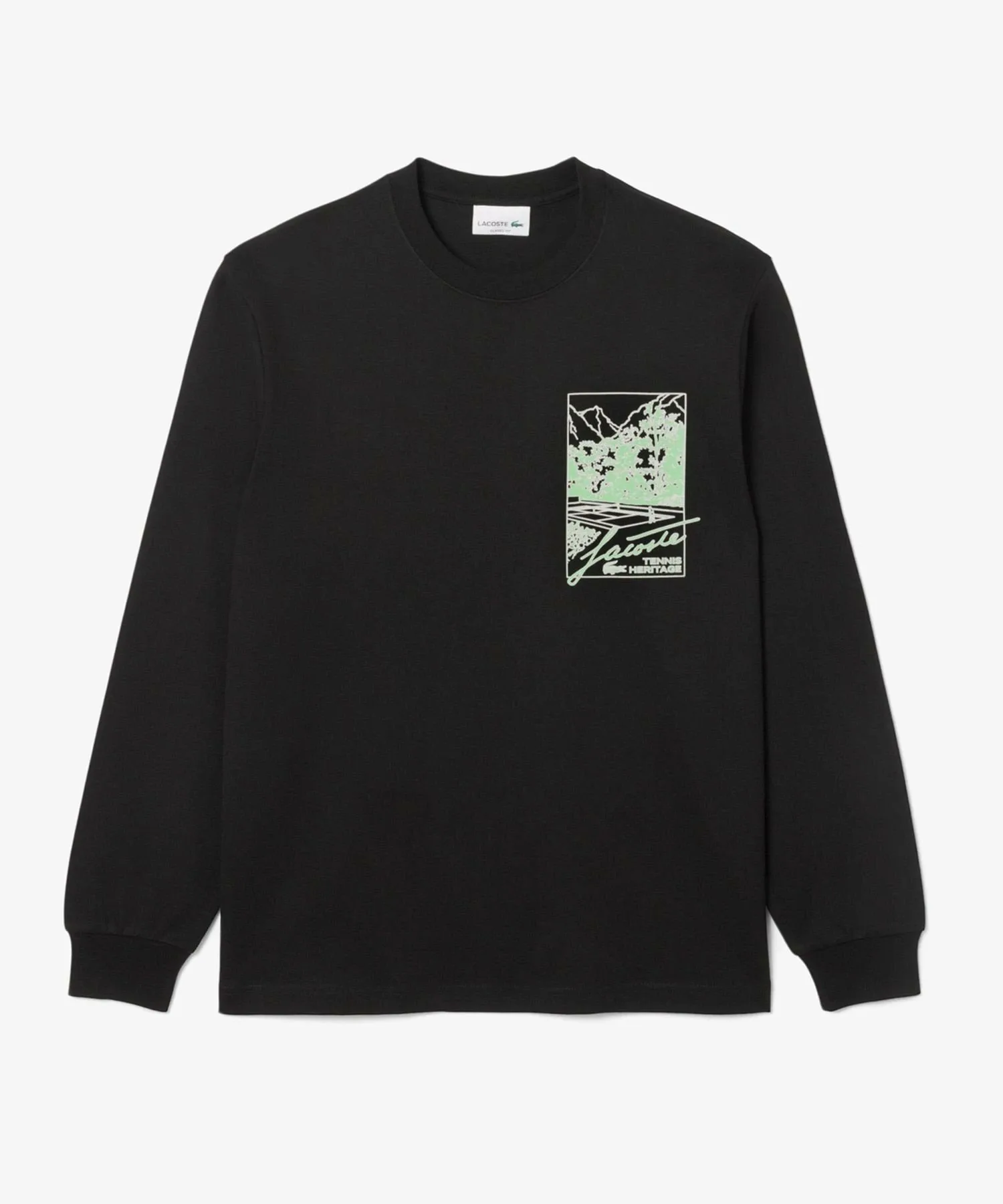 Футболка с длинными рукавами с принтом «Теннисное наследие» LACOSTE, Black — фото 4