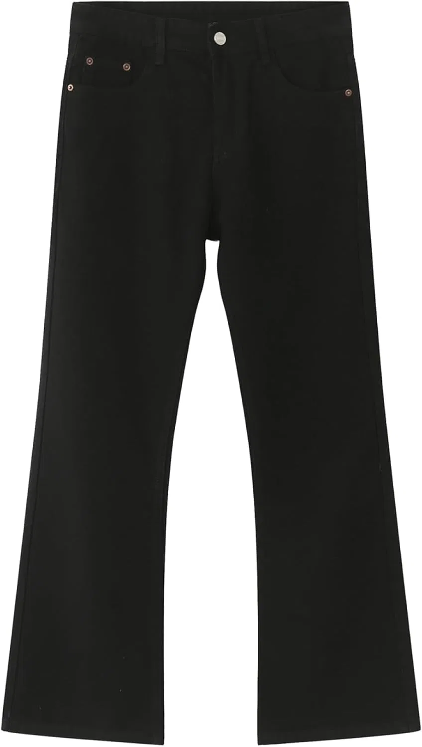 Джинсы свободные, буткат, Black