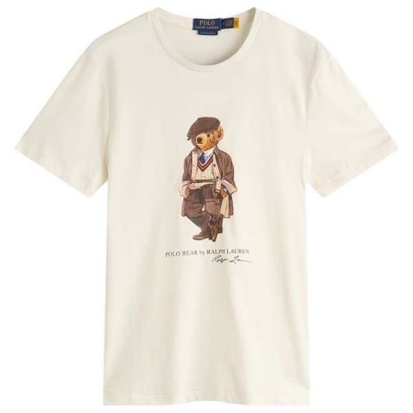 

Футболка с изображением медведя Heritage Polo Ralph Lauren, цвет deckwash white