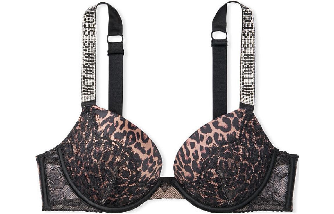 

Женский бюстгальтер Victoria's Secret, цвет Black/Leopard Print