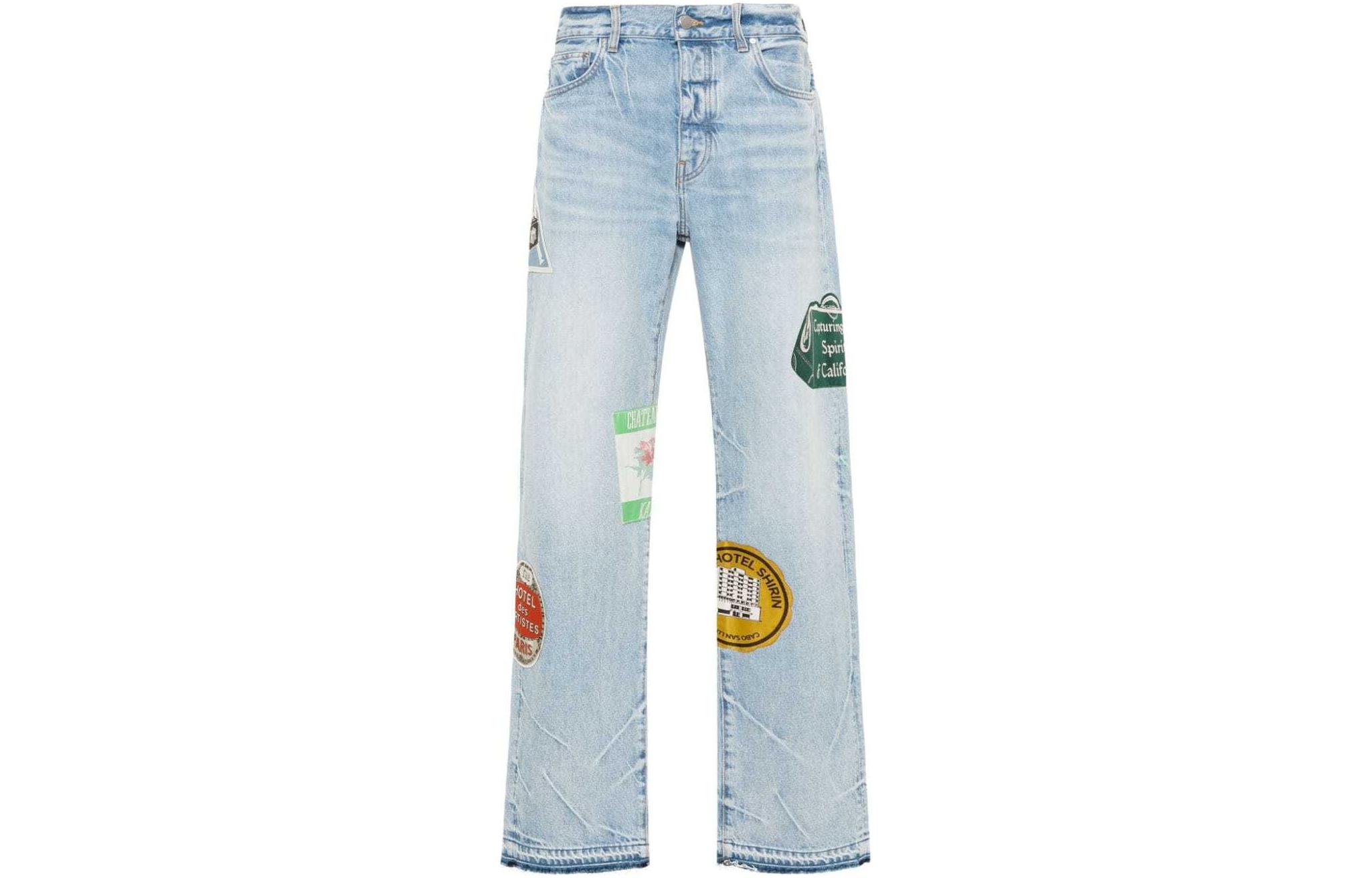 

Прямые джинсы Travel Patch AMIRI, светло-голубые