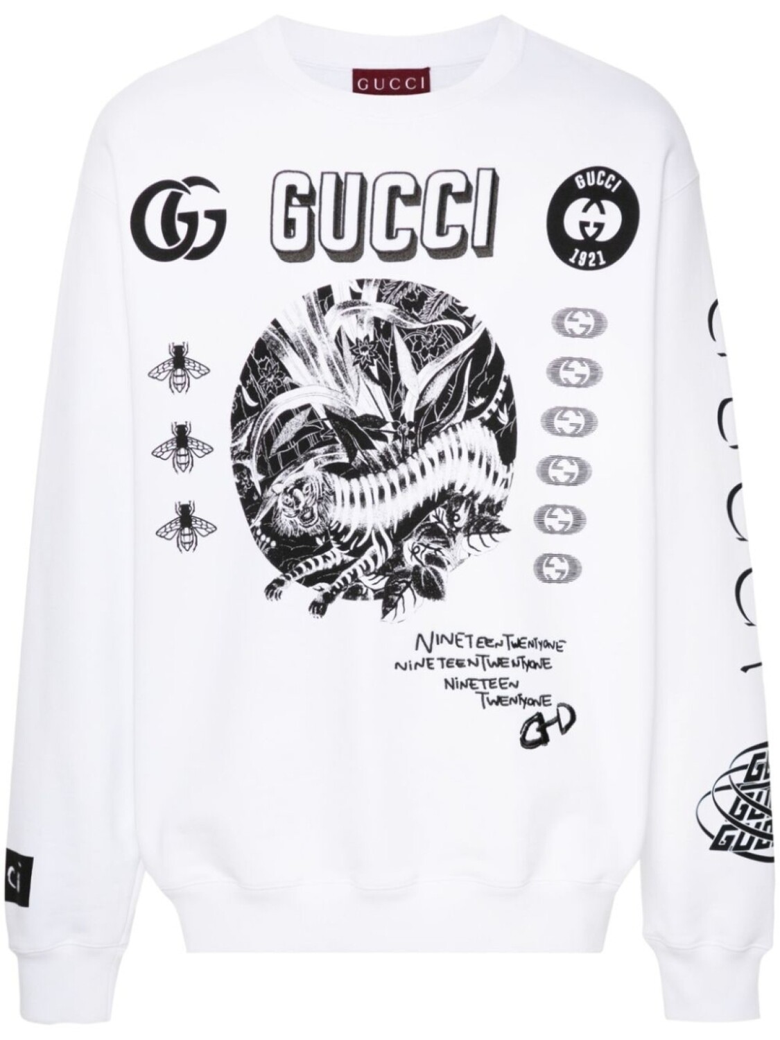

Gucci толстовка с вышитым логотипом, белый