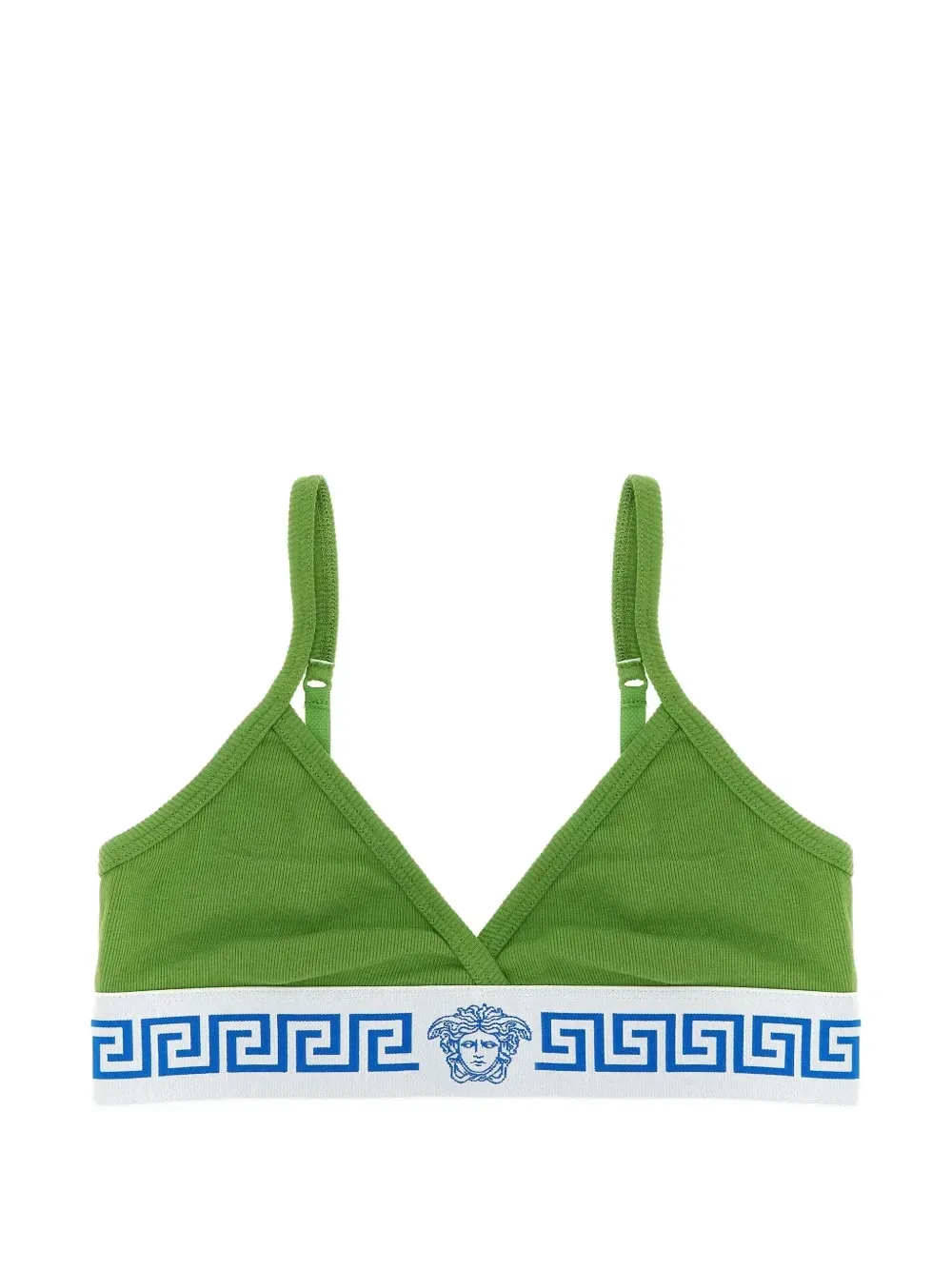Бюстгальтер в рубчик с декором Medusa VERSACE, зеленый