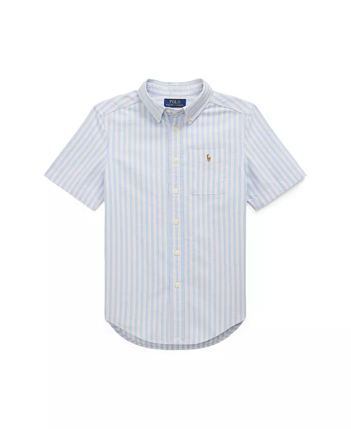 

Рубашка с коротким рукавом в полоску Oxford для мальчиков-подростков Polo Ralph Lauren, мультиколор