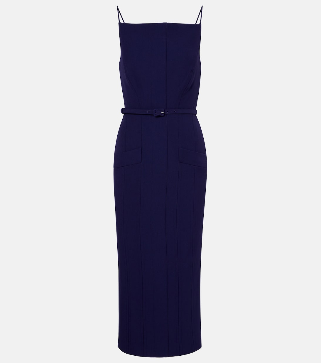 

Платье миди из крепа с поясом Roland Mouret, темно-синий