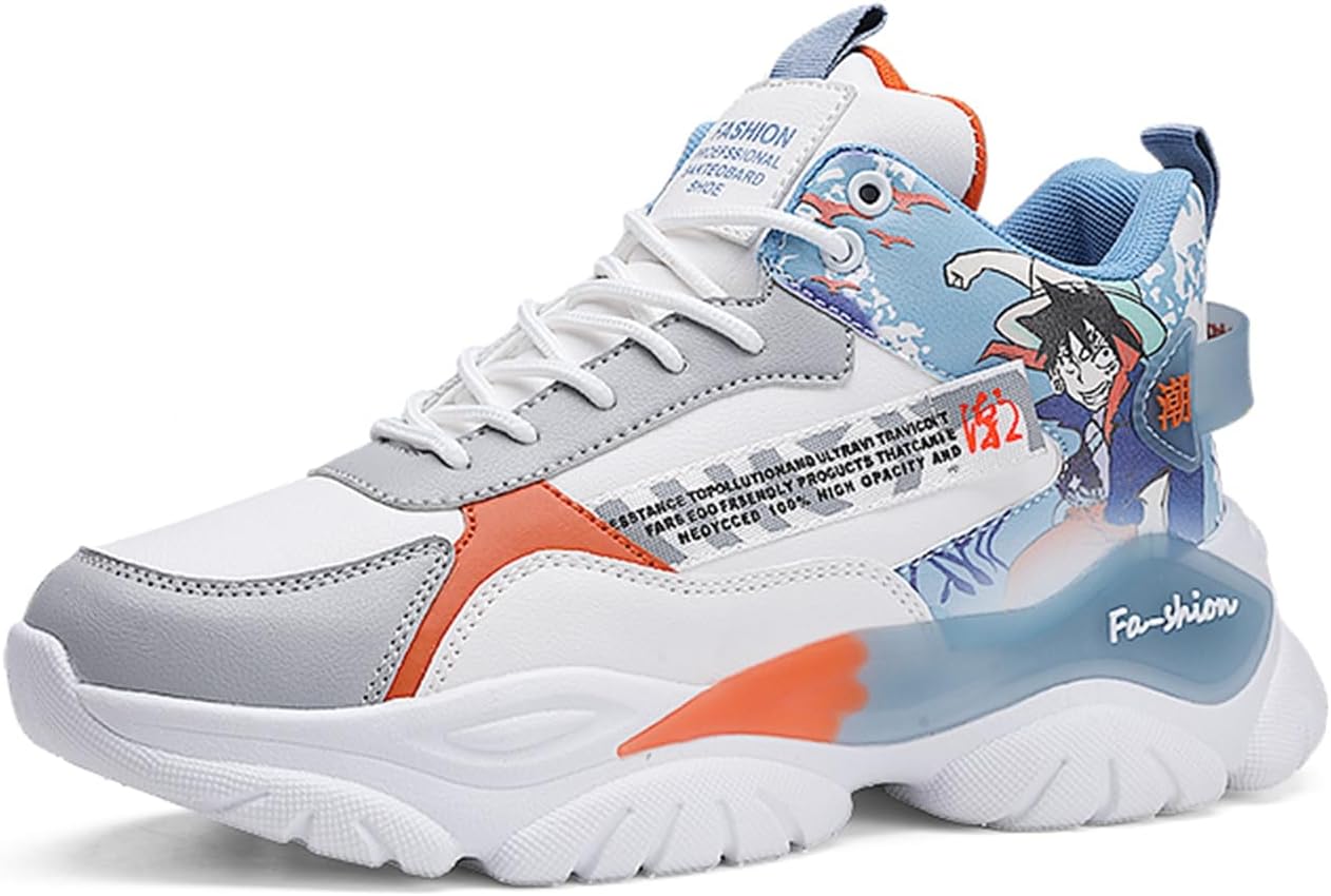 

Мужские кожаные баскетбольные кроссовки с круглым носком на шнуровке, высокие, с нескользящей подошвой, мягкой подошвой, амортизирующие, удобные спортивные обувь, подходящая для ношения на кампусе, бега и фитнеса Negyanme, белый